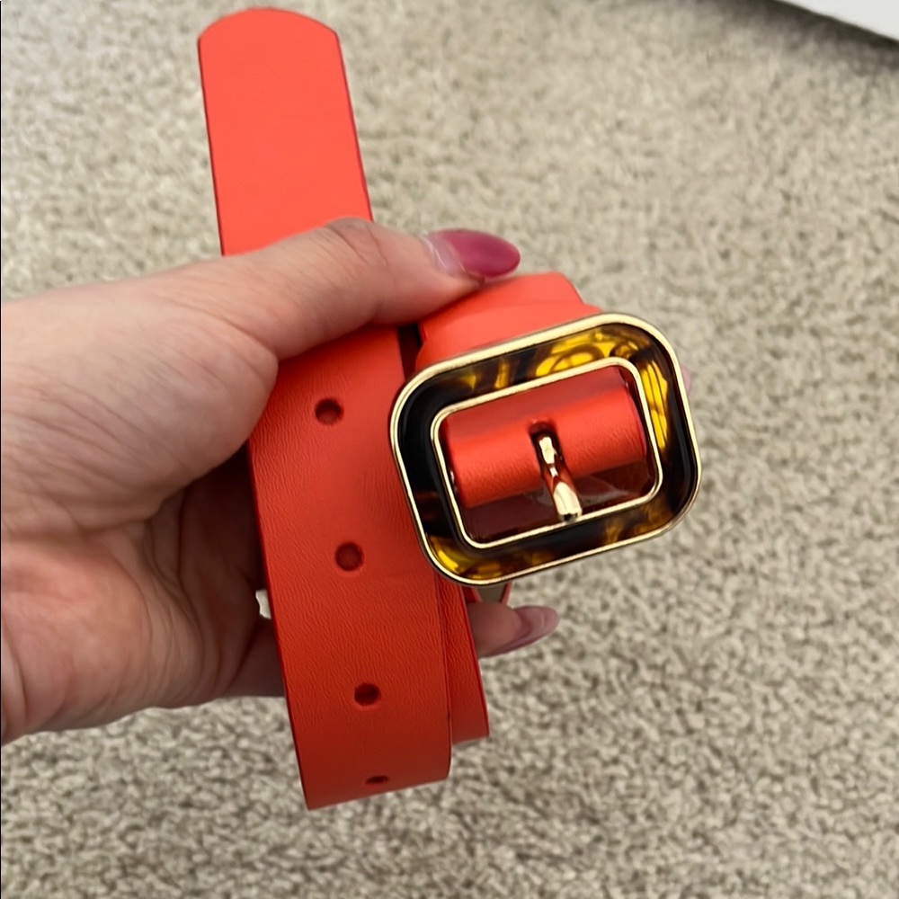 Banana Republic Gold Buckle Orange Belt